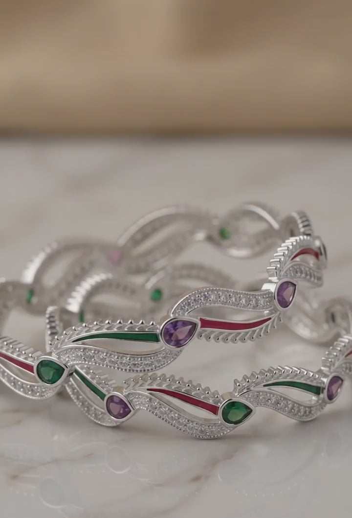 Classic Premium CZ Stone Bangles | Jwelisha