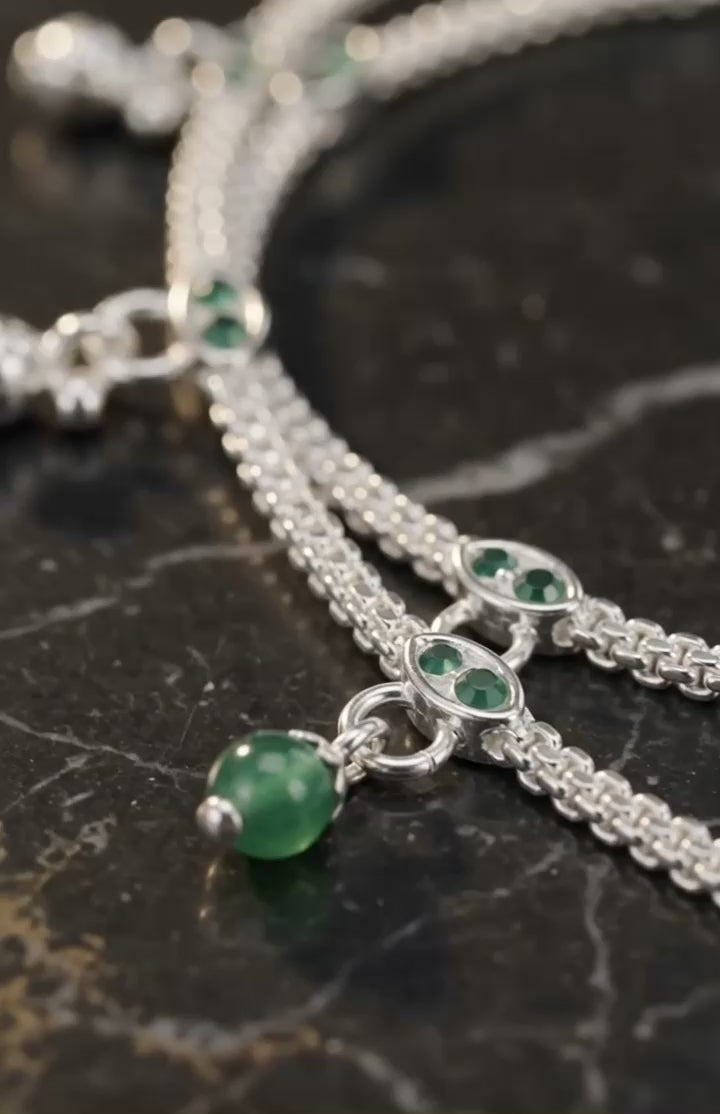 Fancy German Silver Payal | Silver Plated Anklet for Women & Girls | Traditional Designer Payal