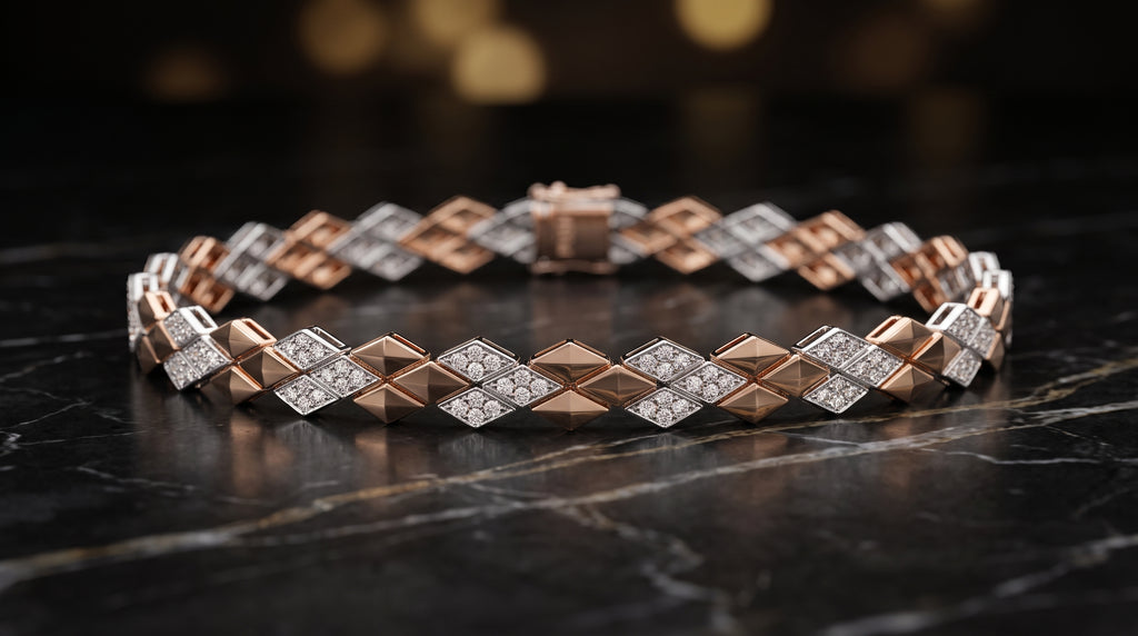 The Signature Two-Tone Link Bracelet — Handcrafted Men's Statement Piece