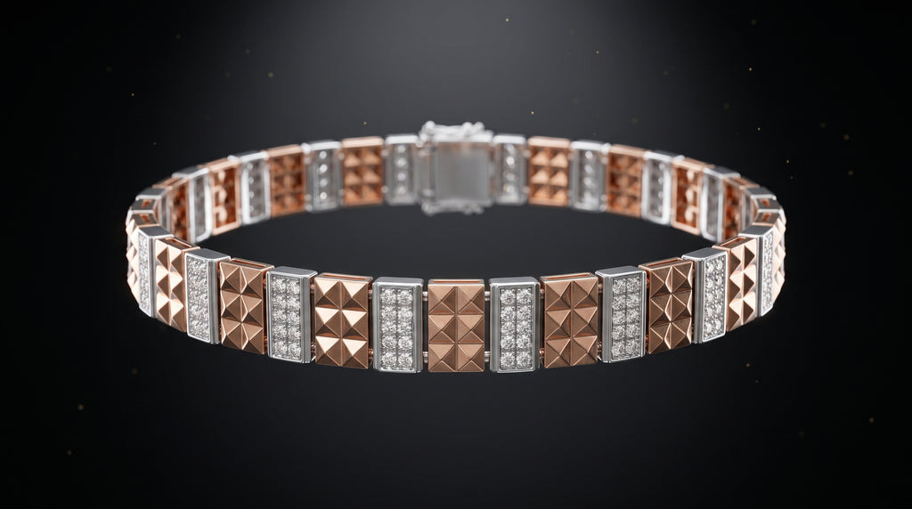 The Signature Two-Tone Link Bracelet — Handcrafted Men's Statement Piece