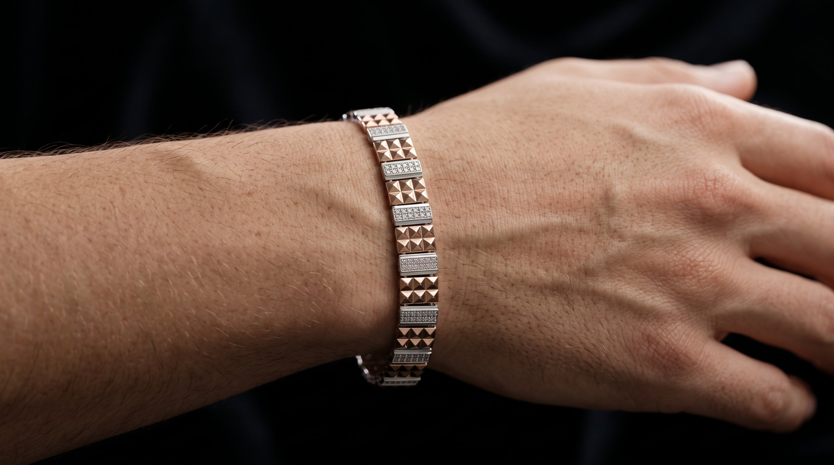 The Signature Two-Tone Link Bracelet — Handcrafted Men's Statement Piece